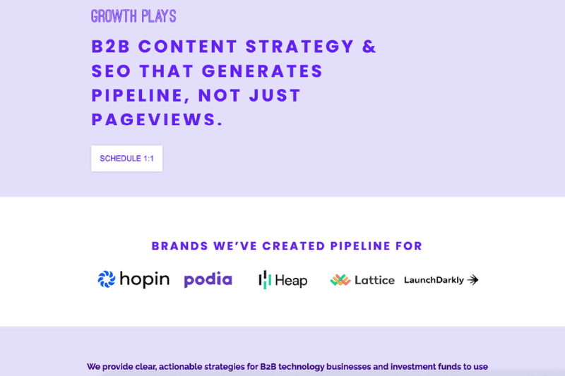 Growth Plays — 专注销售管道的B2B SEO代理