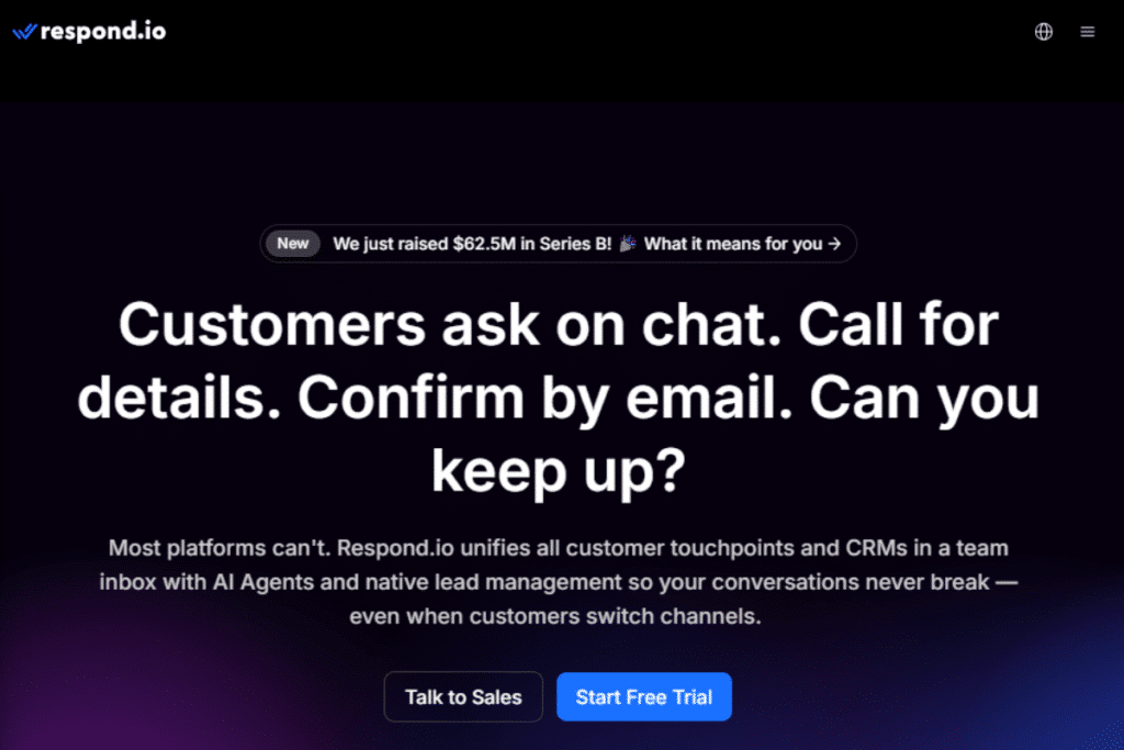 Top 3：respond.io